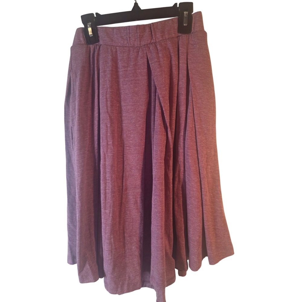 LuLaRoe Madison Skirt Womens XS Purple Mauve Heathered Pleated Pockets NWT